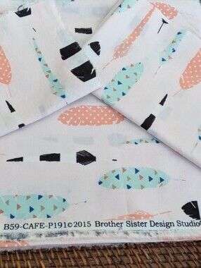 Feathers Cotton Fabric from Brother Sister Design Studio - 3 Pieces
